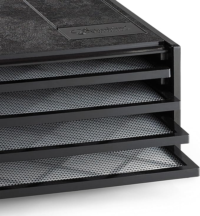 Excalibur Electric Food Dehydrator Machine 4-Tray with Adjustable Thermostat, Accurate Temperature Control and Fast Drying with 4 Square Feet of Drying Space, 250-Watts, Black