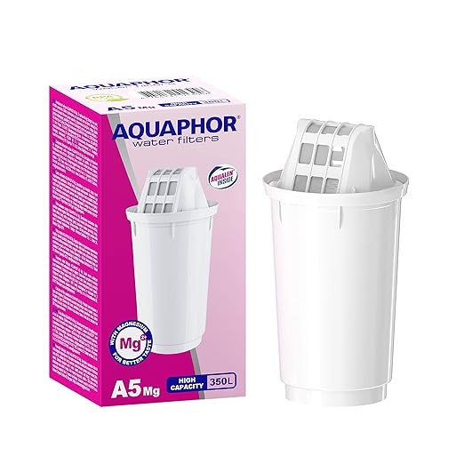 AQUAPHOR Smile Water Filter Jug, 2.4 L (White, A5 Mg Enriched with Magnesium)