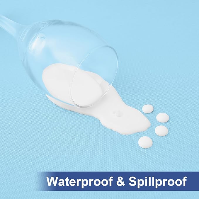 homing Rectangle Table Cloth Cover, Waterproof Polyester Elastic Fitted Tablecloth, Fits for 6 Foot Folding Tables, Washable Table Protector for Picnic, Camping, Outdoor (Light Blue, 30" x 72")
