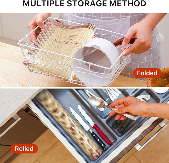 Silicone Baking Mat,28" x 20" Extra Thick Large Non Stick Sheet Mat with Measurement Non-slip Dough Rolling Mat,Reusable Food Grade Silicone Counter Mat for Making Cookies,Macarons,Bread and Pastry