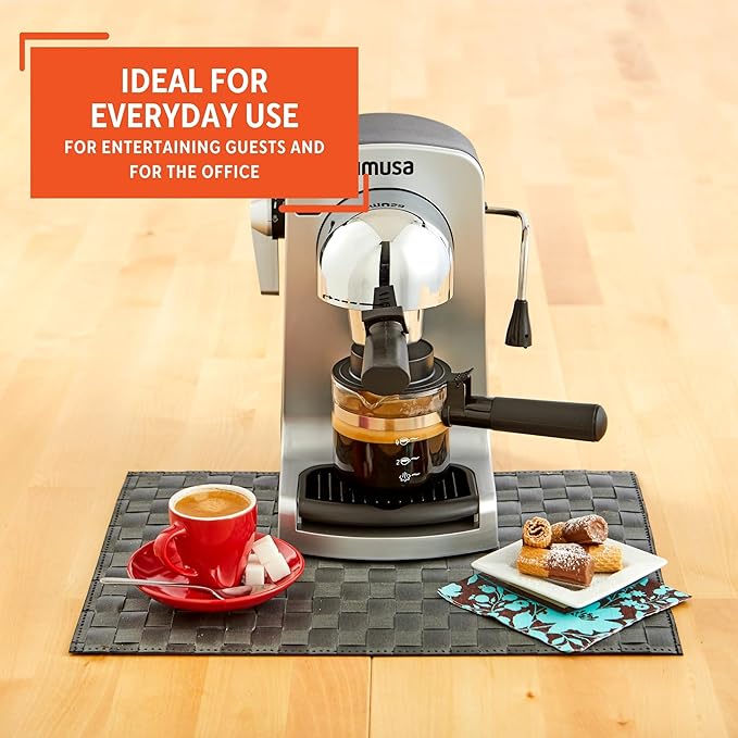 IMUSA 4cup Electric Bistro Espresso Cappuccino Maker, Silver