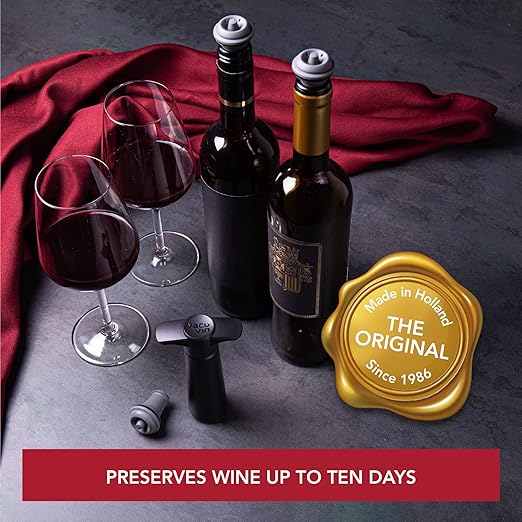 Vacu Vin Wine Saver Bundle – 11 Stoppers & Vacuum Pump for Fresh Wine