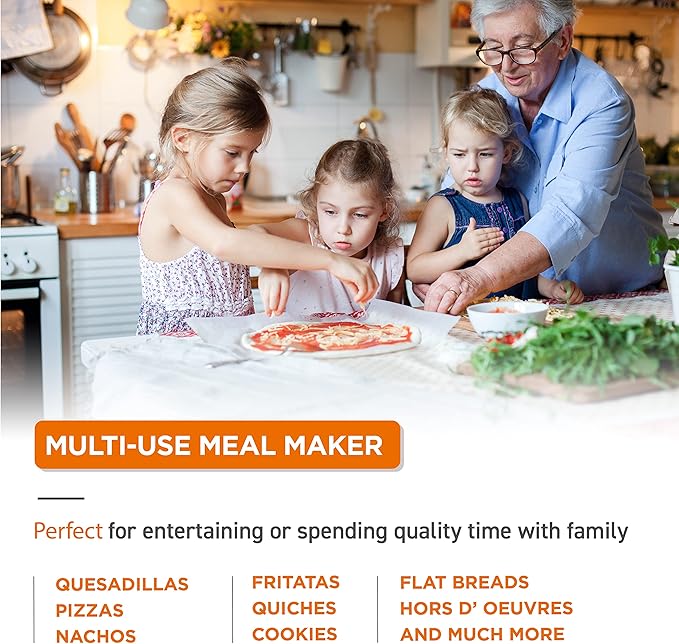 COMMERCIAL CHEF Countertop Pizza Maker, Indoor Electric Countertop Grill, Quesadilla Maker with Variable Temperature