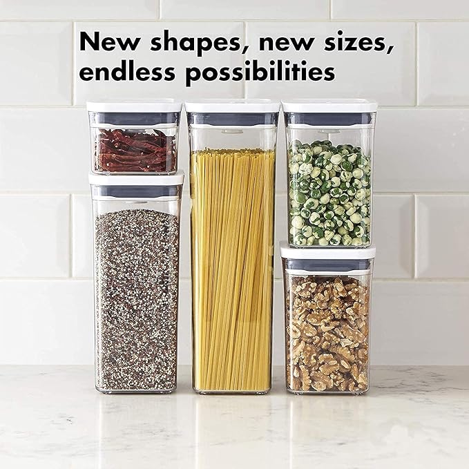 OXO Good Grips POP Container 4.4-Quart Square Airtight Food Storage for for Flour and More (Set of 4)