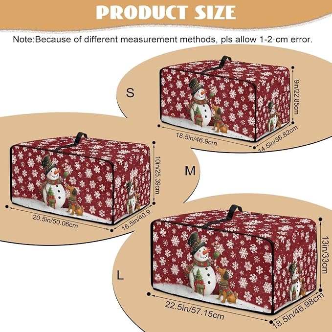 Toaster Oven Dust Cover with Storage Pockets, Protective Decorative Smart Oven Cover for for Kitchen Countertop, S, Snowman Dachshund Dog Snowflake Red Christmas Decor