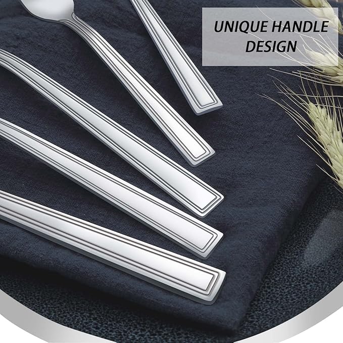 Hunnycook 30-Piece Silverware Set - Flatware Stainless Steel Silverware Set for 6, Include Spoons and Forks Set, Mirror Polished, Dishwasher Safe, Cutlery Set for Home Kitchen Restaurant Hotel