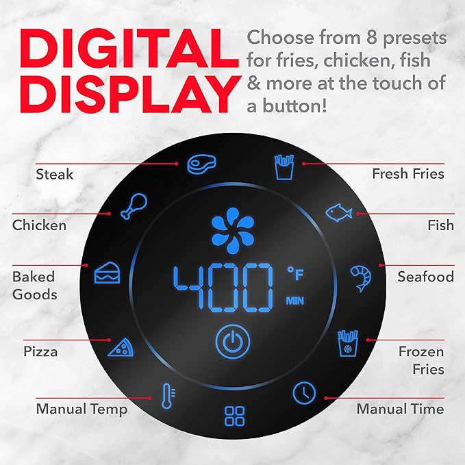 Dash AirCrisp® Pro Digital Air Fryer - Adjustable Temperature Control - Auto Shut-Off Feature & Multiple Presets - Removable Crisper Basket - 3 Quarts - Aqua