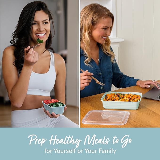 Bentgo Prep 60-Piece Variety Meal Prep Kit - Reusable PFAS & BPA-Free Food Containers 1-Compartment Trays, Prep Bowls, & Snack Boxes - Microwave, Freezer, & Dishwasher Safe (Floral Pastels)