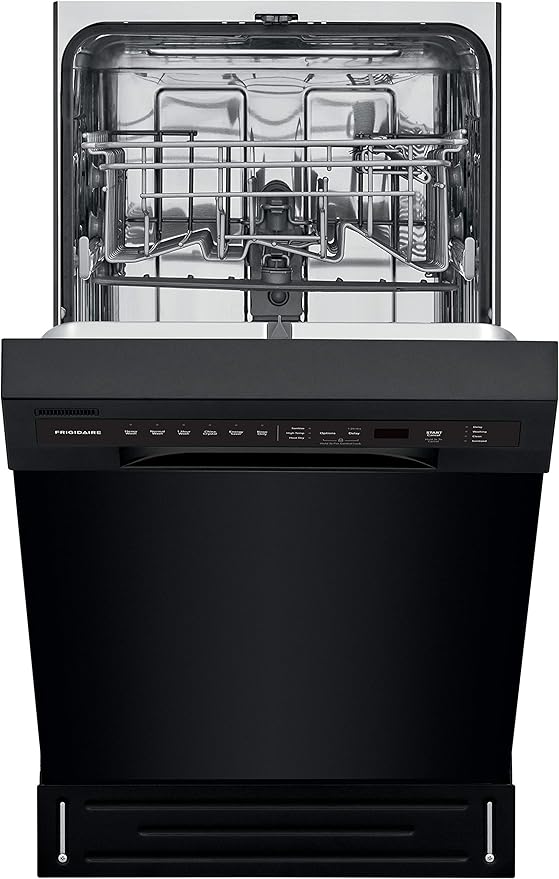 Frigidaire 18 in. ADA Compact Front Control Dishwasher in Black with Dual Spray Arms, 52 dBA, includes room-of-choice delivery