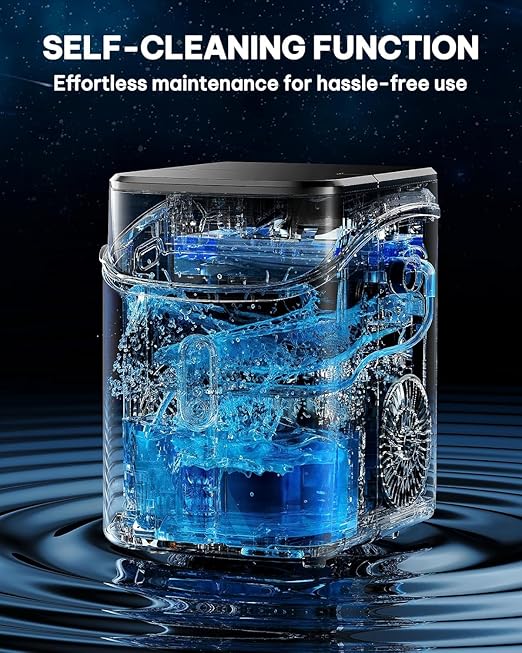 Silonn Nugget Ice Maker Countertop-Soft Chewable Pebble Ice Machine with One-Click Operation & Self-Cleaning Function, 33lbs Ice Per 24 Hours, Stainless Steel Design for Home, Kitchen & Bar