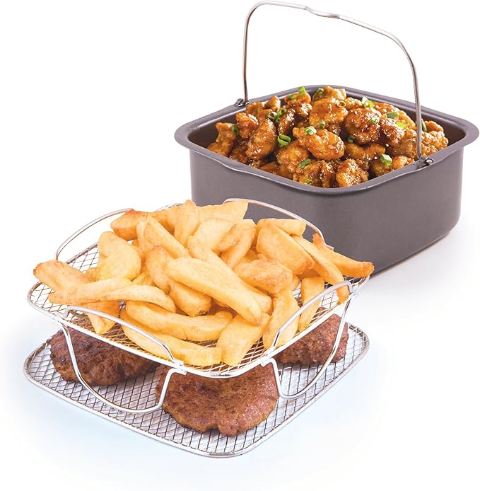 NUWAVE Brio 3-Quart Digital Air Fryer One-Touch Digital Controls, 6 Easy Presets, Precise Temperature Control, Recipe Book, Wattage Control, Preheat and Reheat