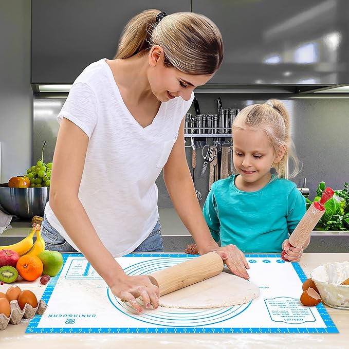 Silicone Baking Pastry Mat,36" x 24" Large Non Stick Sheet Mat with Measurement, Non-slip Food Grade Dough Rolling Mat for Making Cookies,Macarons,Bread