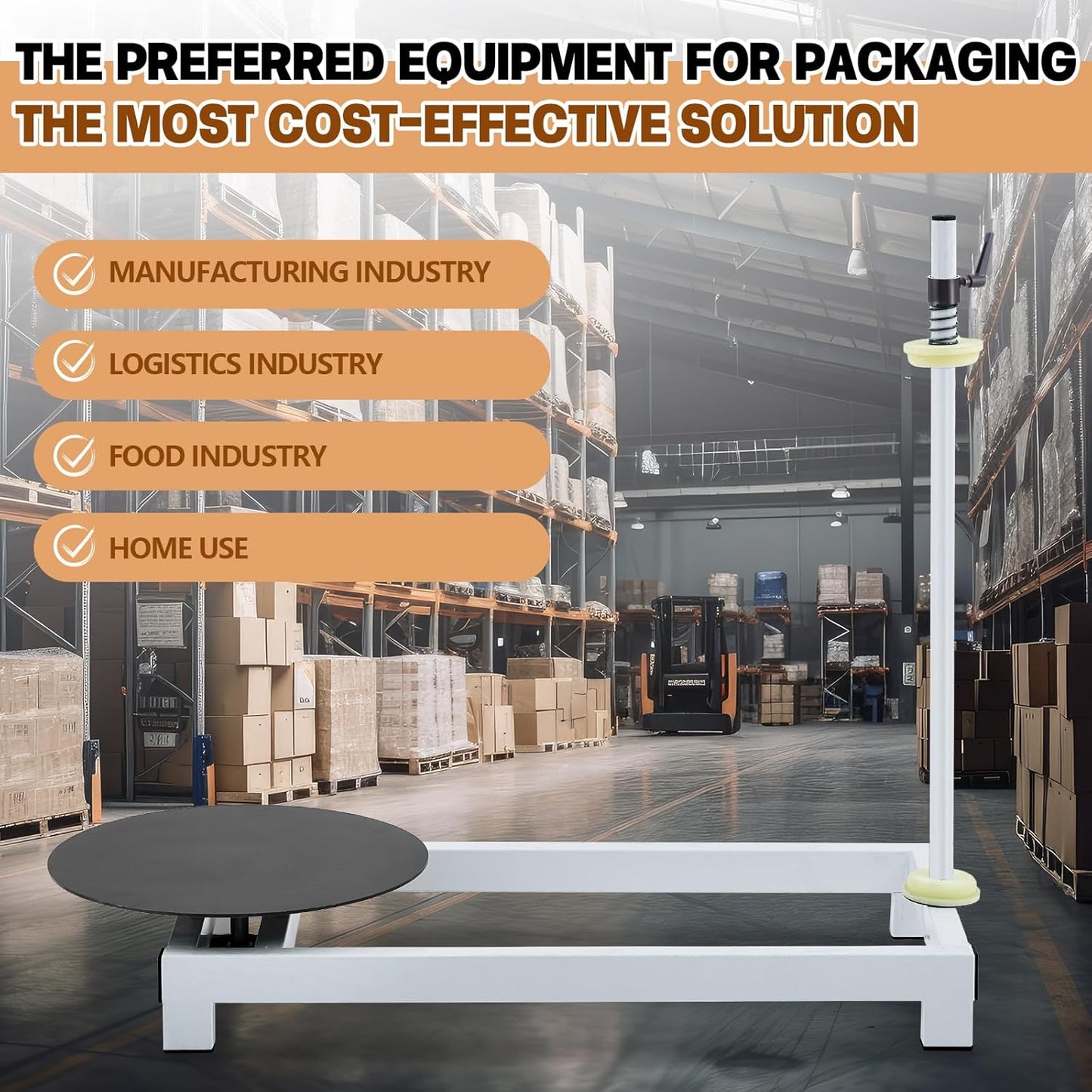 Manual Stretch Film Wrapping Machine Heavy Duty Stretch Wrap Machine Dispenser Table Pallet Box Shrink for 12-20in Film Warehouse Factory Express Station Logistics Center Supermarket