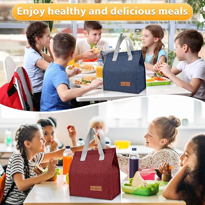 VZZNN 12 Pack Lunch Bags Bulk,Insulated Reusable Lunch Bags with Aluminum for Women Men,Leakproof Tote Large Lunch Box for Office,Work,Beach or Travel(Blue)