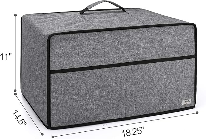 Luxja Dust Cover for Microwave Oven (Fits Most 0.7 Cu.Ft Microwaves), Microwave Oven Cloth Cover with Front Pocket, Gray