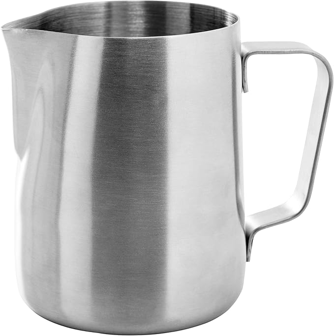 Ozeri Deluxe Milk Frother and 12 oz Frothing Pitcher in Stainless Steel, with Extra Whisk Attachment