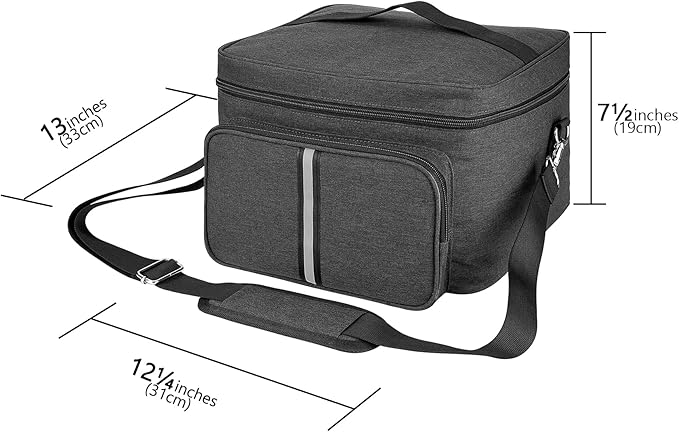 Storage Shoulder Bag Compatible with Most 4-slice Toasters, Toaster Portable Storage Bag with zipper for Most 4-slice Toasters and Extra Accessories (Dark Grey)