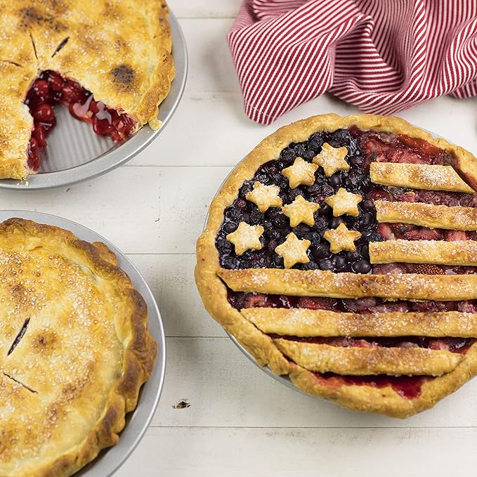 USA Pan Bakeware Aluminized Steel Commercial Pie Pan, Silver (Pack of 6)