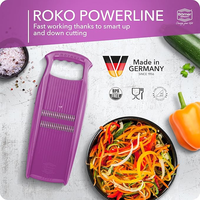 BORNER Roko PowerLine | Vegetable Grater Börner - Quality Made in Germany, Color:Violett