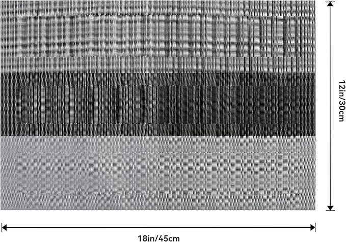 Leetaltree Grey with White Striped Placemats Set of 12 - Heat Resistant Non-Slip Place mats for Dining Table, Washable Durable PVC Vinyl Woven Table Mats（Grey Stripe, 12）