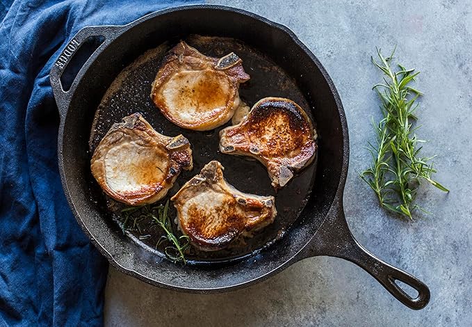 Lodge Seasoned Cast Iron Skillet - PFAS-Free, Non-Toxic Cookware - Use with an Oven, Stove, Grill, or Campfire - Naturally Non-Stick & Oven Safe - 12 Inches