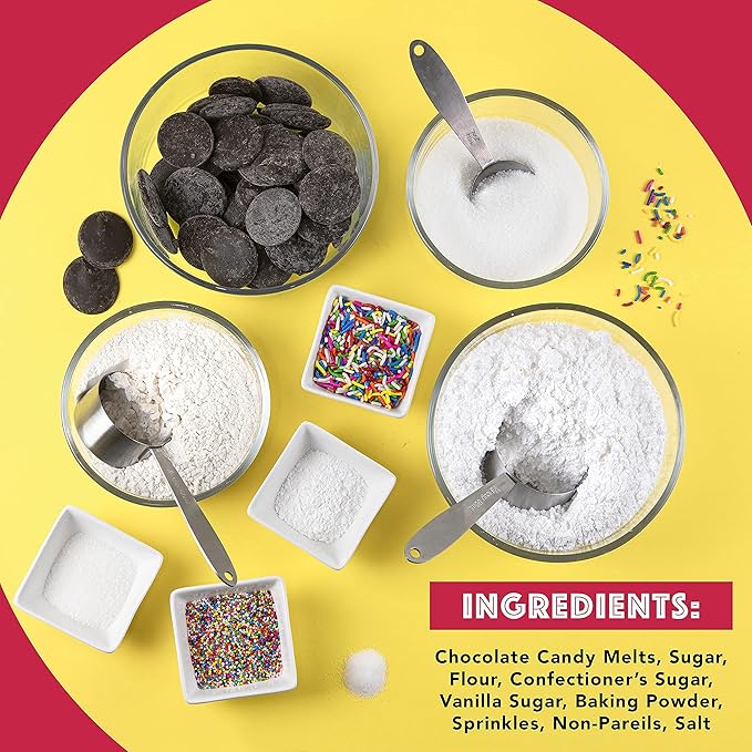 Baketivity DIY Birthday Cake & Decorating Set for Girls and Boys. Box Includes All Pre-Measured Ingredients, Birthday Candles, Chef Hat and Apron. Perfect for Birthday Gift for Kids, Teens, and Adults