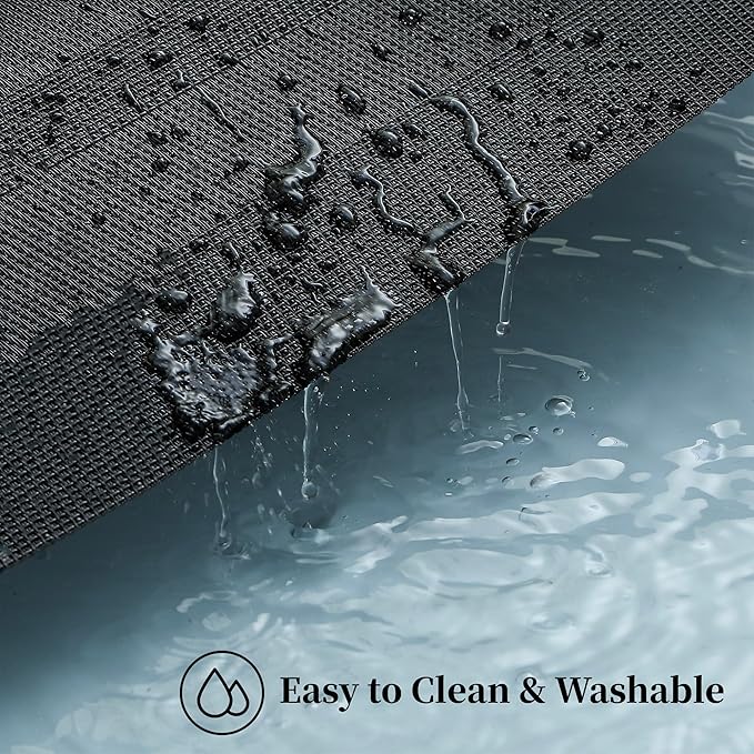 Leetaltree Black Frame Placemats Set of 24 - Heat Resistant Non-Slip Place mats for Dining Table, Washable Durable PVC Vinyl Woven Table Mats(Black Frame, 24)
