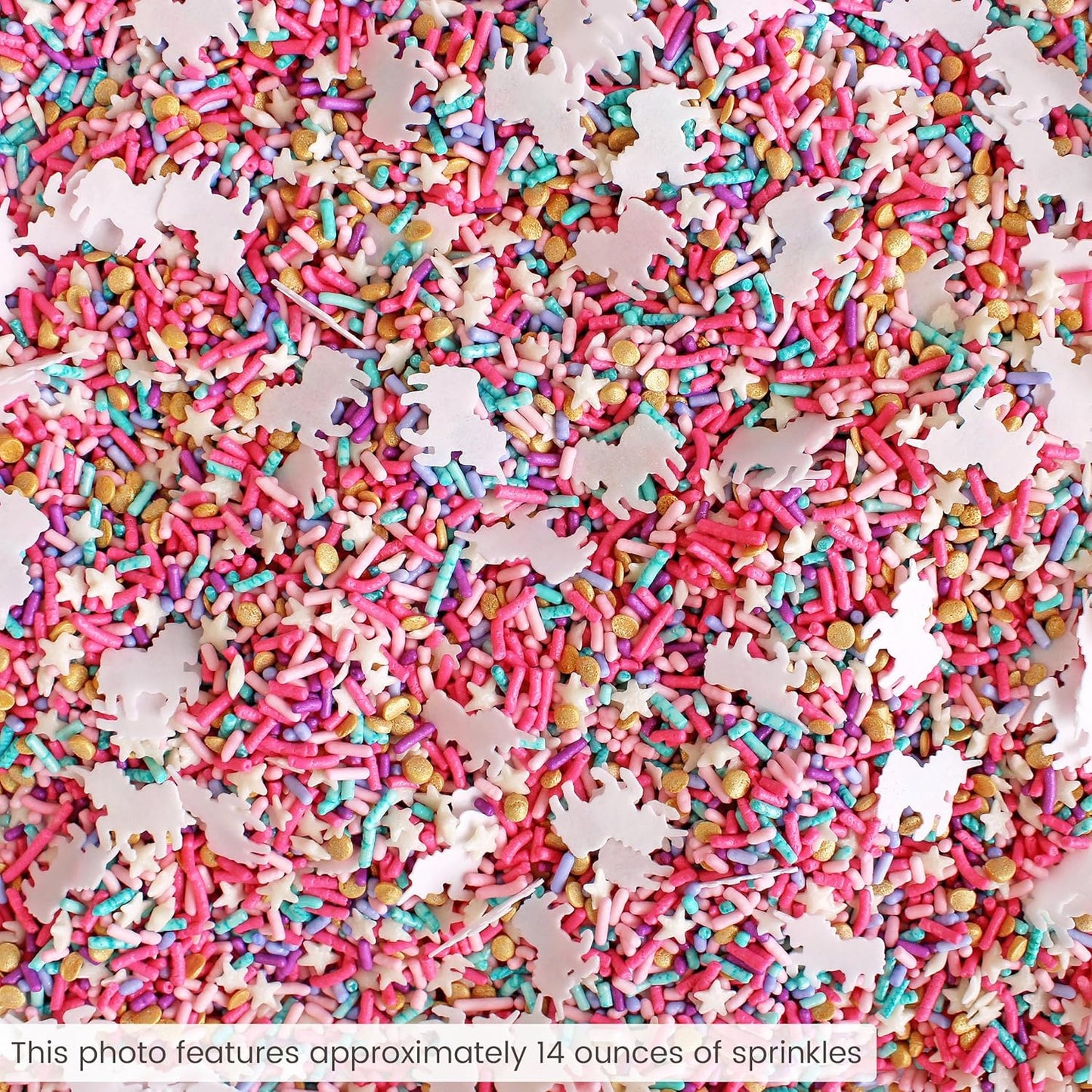 Sprinkle Pop Party Like A Unicorn Sprinkle Mix| Rainbow Sprinkles Heavy on Pink Gold Jimmies with ~20 Unicorn Wafer Papers| Birthday Sprinkles Made in USA for Decorating Cake Cupcakes Cookie, 4oz