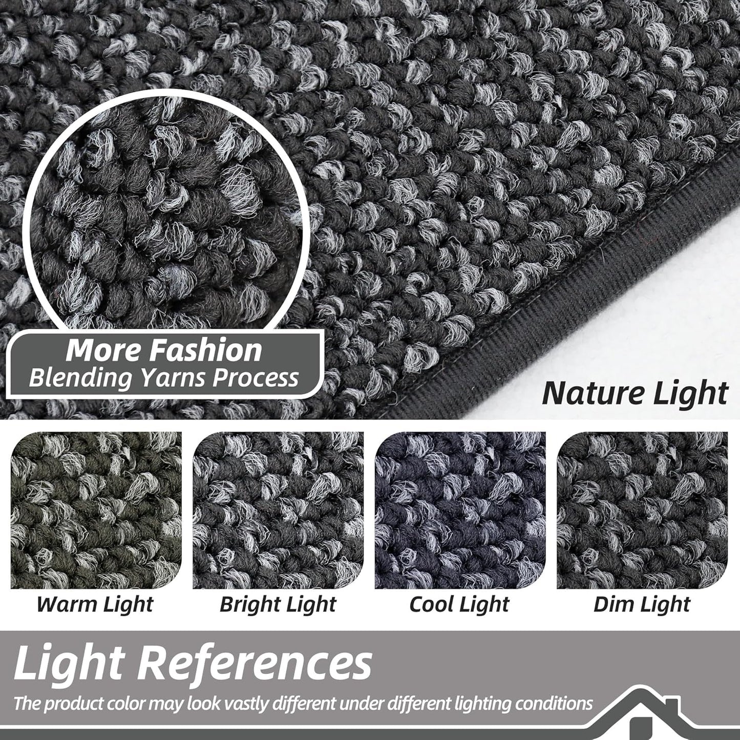 BEQHAUSE Kitchen Runner Rugs 24"x72", Non-Slip Kitchen Mats for Floor, Super Absorbent and Stain Resistant Kitchen Rug, Machine Washable Rugs for Kitchen, Hallway, Laundry & Sink, Charcoal