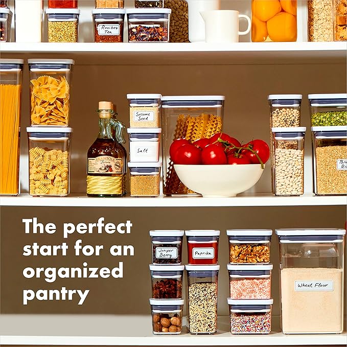 OXO Good Grips Storage Container Airtight | Stackable | For Pantry Organization | Dishwasher Safe | 5 Piece Set, Pack of 2