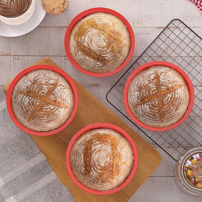 SILIVO 6 inch Cake Pans (4 Pack) - Nonstick Silicone Smash Cake Pans for Layer Cake,Smash Cake and Cheese Cake