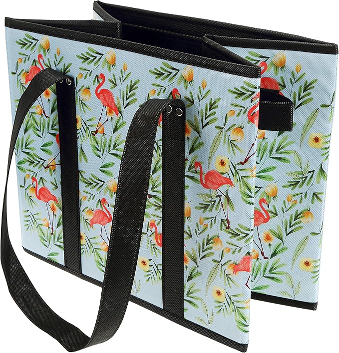 Foraineam Reusable Grocery Bags Set Durable Heavy Duty Tote Bag Collapsible Grocery Shopping Box Bag with Reinforced Bottom