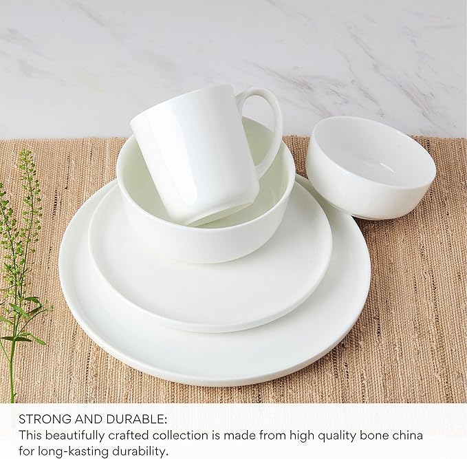 Mikasa Samantha Bone China Lightweight Chip Resistant 40 Piece Dinnerware Set, Service for 8