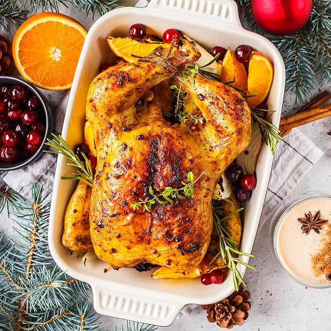 Sunvivi Roaster Oven, Electric Roaster Oven with Viewing Lid, 28lb 24-Quart Turkey Roaster with Unique Defrost/Warm Function, Large Roaster with Removable Pan & Rack, Stainless Steel, Black