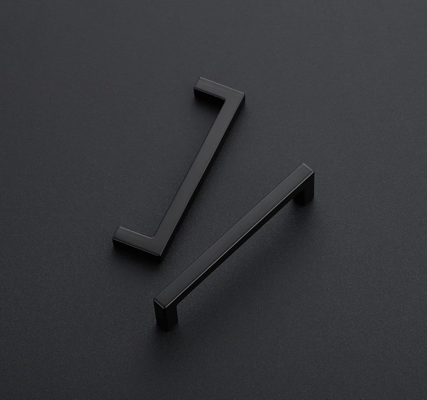 Ravinte 20 Pack Solid 4 Inch Center to Center Slim Square Bar Drawer Handles - Black Drawer Pulls Matte Black Cabinet Pulls for Kitchen Cabinet Hardware
