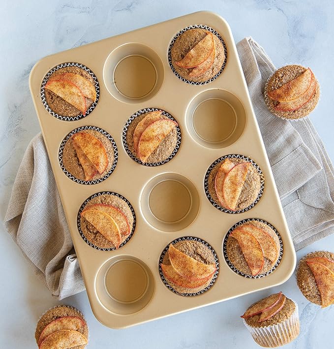 Nordic Ware Naturals Aluminum NonStick Muffin Pan, Twelve 2.75 Inch Cups