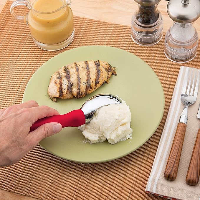 Spring Chef Ice Cream Scoop and Magnetic Measuring Spoons Set Bundle - Red
