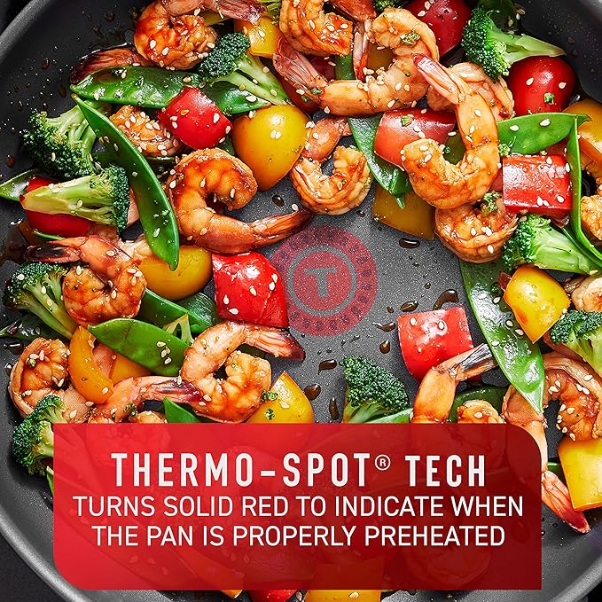 T-Fal Platinum Nonstick Jumbo Cooker 5 Quart Induction Oven Broiler Safe 500F Cookware, Pots and Pans, Dishwasher Safe Slate